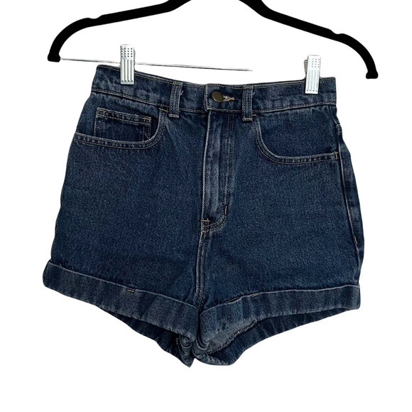 American apparel high waisted cuffed jean shorts 26 - Picture 3 of 6